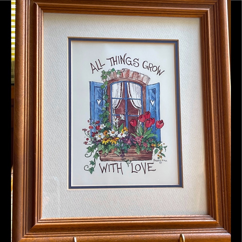 Barbara Mock print, matted & framed